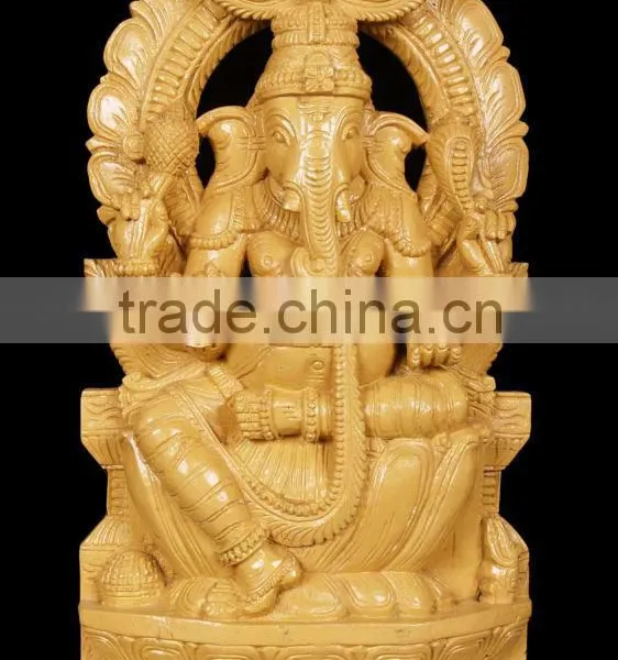 Ganesh Wooden Sculpture