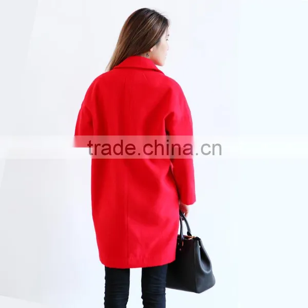 2015 Autumn Winter Woolen Garment Customized Woman's Wear Fashion Maxi Long Coats Wholesale Parkas Outwear Ankle Pocket photo-4