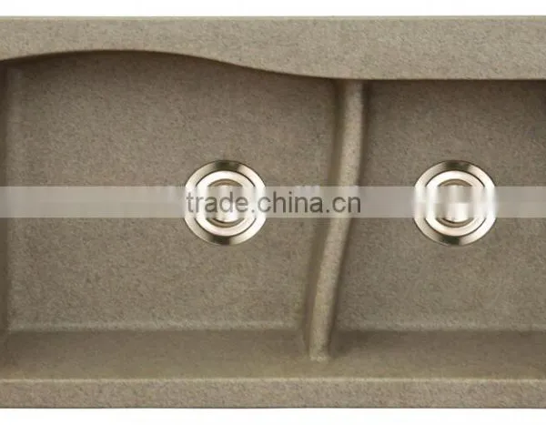 Linkok Furniture High Gloss Finish Acrylic Solid Surface Kitchen Sinks,artificial Stone Double Kitchen Sink ,resin Stone Sink photo-3