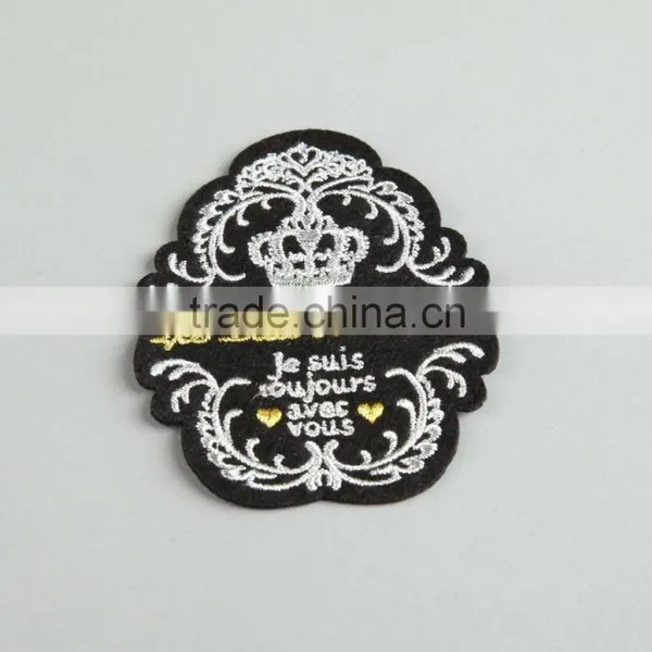 Customized Fabric Woven Badge Overlock Embroidered Border Patch photo-2