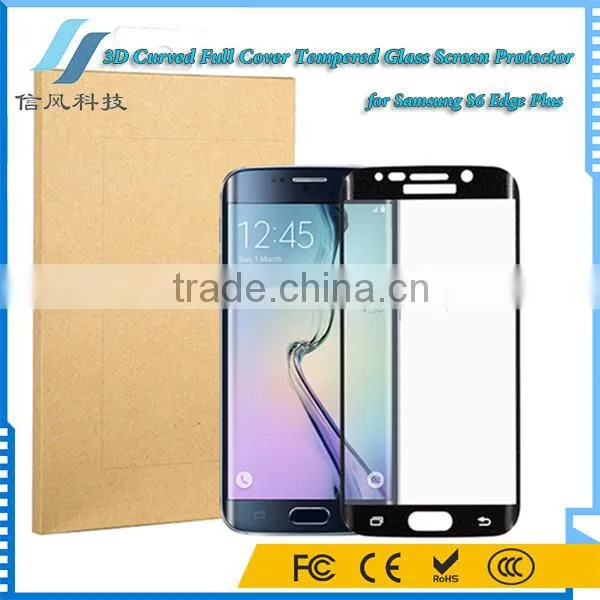 Black 3D Curved Tempered Glass Screen Protector for Samsung S6 Edge Plus photo-3