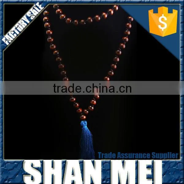 Fashion Necklace Double Layer Wood Beads Chain Necklace With Fluorescent Green Tassel photo-4