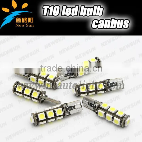 Nonpolar Canbus Error Free Hotest Sale T10 13 Smd 5050 3chips Led Car Light