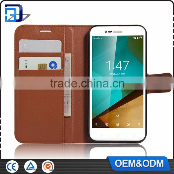 Hot New Products Litchi Design Credit Card Wallet Stand Flip Leather Case For Vodafone Smart Prime 7 VF600 Mobile Phone Cover photo-2