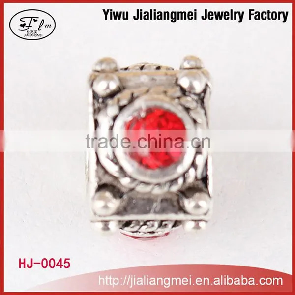 Factory Price Red Crystal European Style Beads Wholesale Large Hole Beads Fit Charms Bracelets