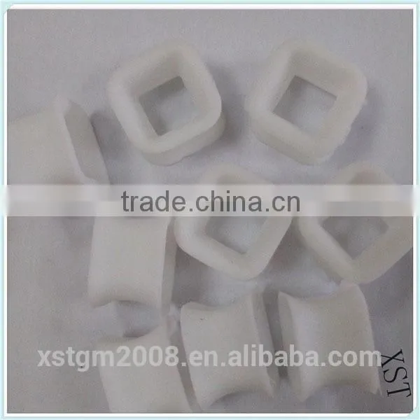 Square White Silicone Ear Tunnel Plugs Logo Flesh Fake Flesh Tunnel