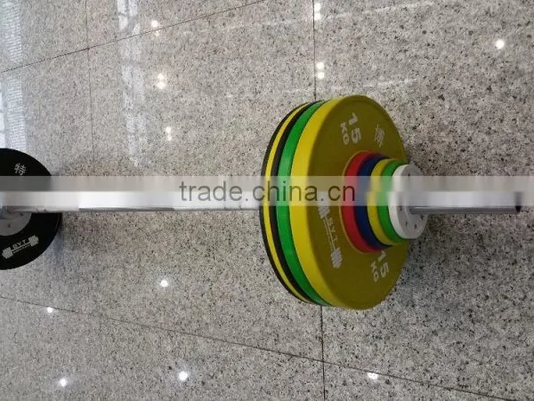 Weight Lifting Olympic Bar With Solid Virgin Training Bumper Plate photo-3