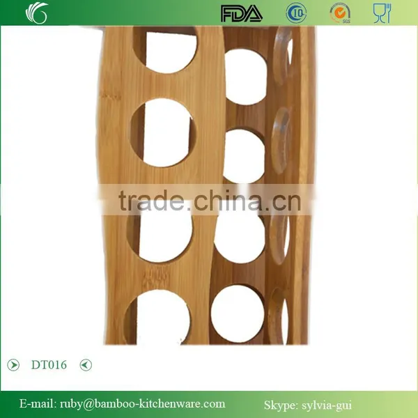 DT016/Bamboo Wooden Salt Pepper Surgar Spice Glass Bottle Jar Shaker Holder Rack Stand photo-4