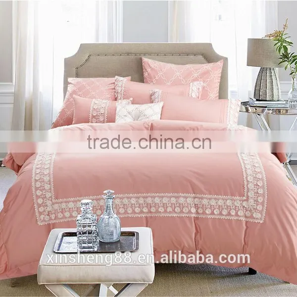 Holiday Hotel Bedding Set /comforter Set 8pc 100% Cotton / Lace Design
