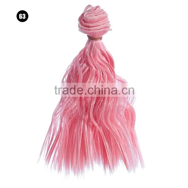 Short Pink Wavy Hair Extension Hairpiece for Dolls photo-3