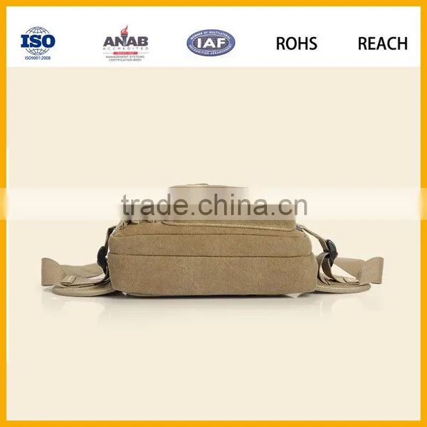 Classical Style Multilayer Adjustable Strap Canvas Waist Bag for Outdoor Cycling photo-3