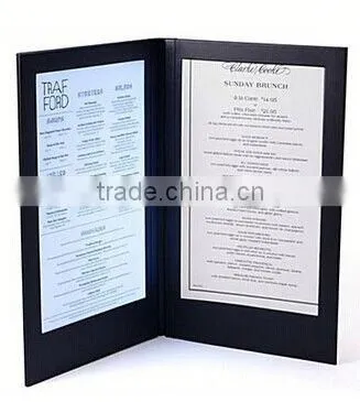Leather Cover Led Lighting Restaurant Bar Used Restaurant Menu Stand photo-2