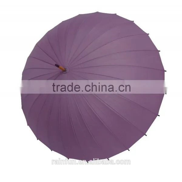 24 k Manual Open Strong Purple Long Umbrella photo-3