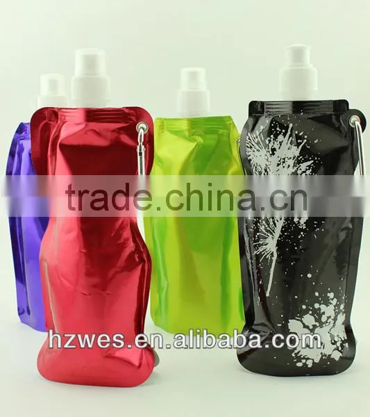 Aluminum Foil Folding Sports Kettle With Carabiner 500ML/Food Grade/Fashion