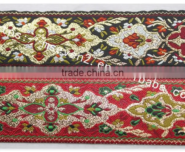 Newest 4.3cm Width Ethnic Embroidery Webbing Polyester for Garment/bag photo-4