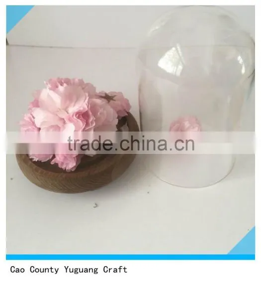 Antique Wooden View Flower Plate With Glass Bell Jars photo-4
