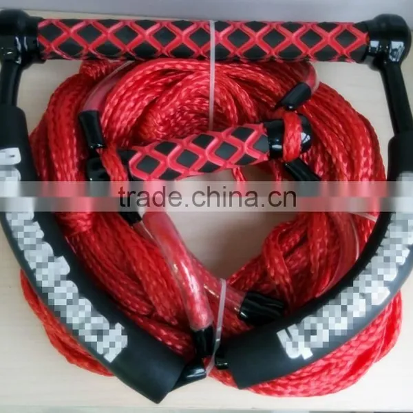 1/2'' Red Color PE Braided Hollow Braided Ski Rope With Foam Handle photo-2