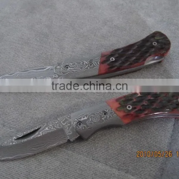 Flip Damascus Pocket Knife photo-2