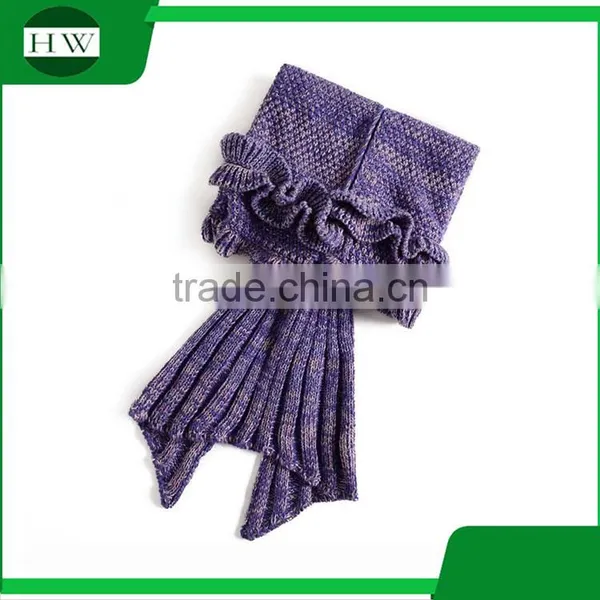 Best Christmas Gift Soft Fiber Baby Kids Children Knitted Crochet Mermaid Blanket Tail photo-2