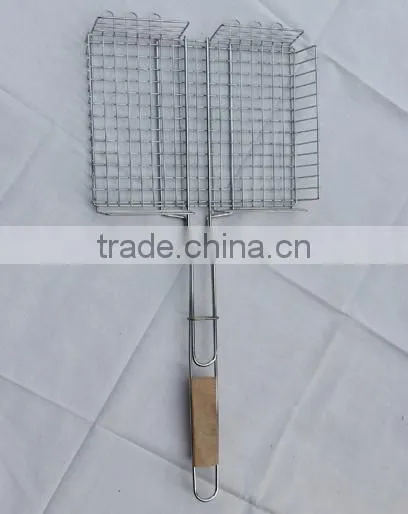 Extra Size BBQ Grill Basket Meat Grid photo-3