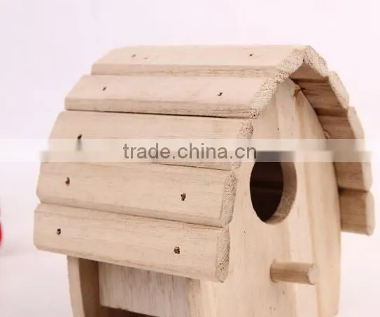 New Unfinished Wooden Bird House Wholesale photo-2