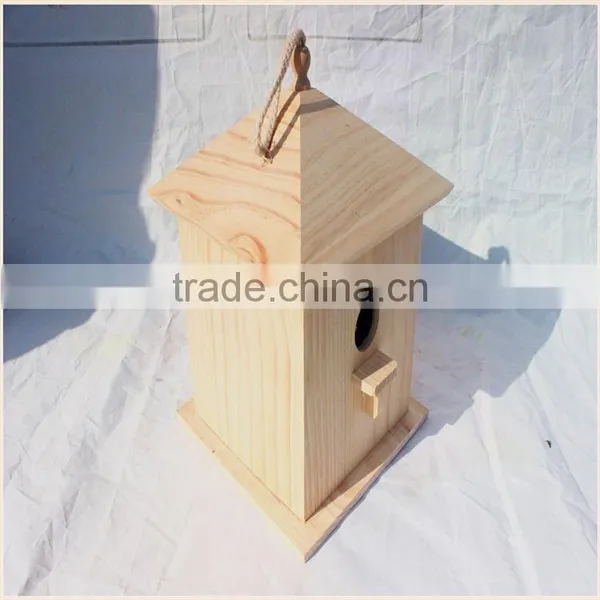 Wooden Bird Cage, Wood Bird House, Multifunctional Large Hanging Bird Feeder photo-2