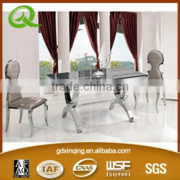 TH316 Modern Stainless Steel Dining Table With Tempered Glass Top photo-6