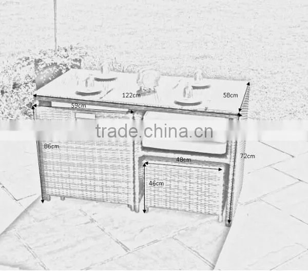 2017 Sigma Hot Sale Customized All Weather Antique Metal Resin Wicker Classic Coffee and Tea Set photo-3