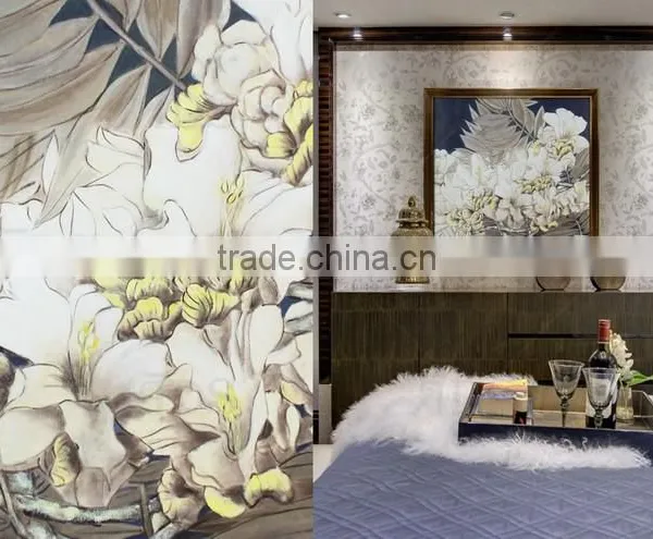 Beautiful Flower Designs Fabric Painting for Wall Art Decor photo-5