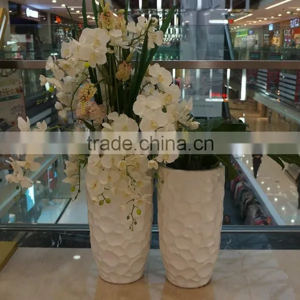 White Fiberglass Flowerpot photo-2
