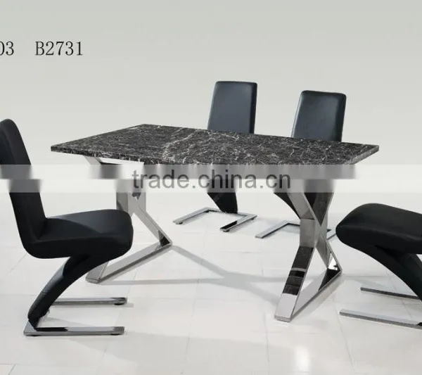 B2731 Hot Sale Cheap Black Leather z Shape Dining Chair photo-2