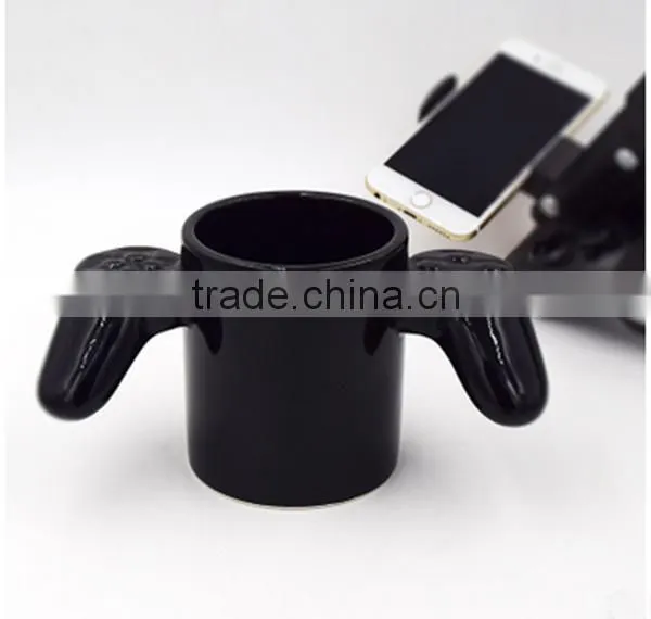 Ceramic Novelty 3D Game Button Double Handle Mugs photo-5