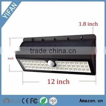 2017 NEW 7W 44LED Body Sensor Motion Solar Powered Security Lights Outdoor Wall Lamp photo-2