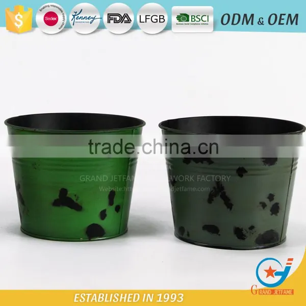Garden Iron and Zinc Powder Coated Beautiful Flower Bucket Galvanized Buckets for Flowers photo-5