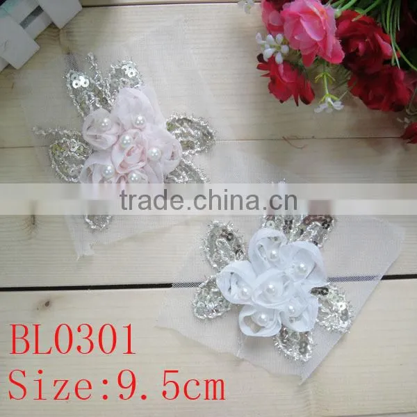 Vintage Beautiful Two Colors Available Sequin Rhinestone Applique for Wedding Dress photo-2