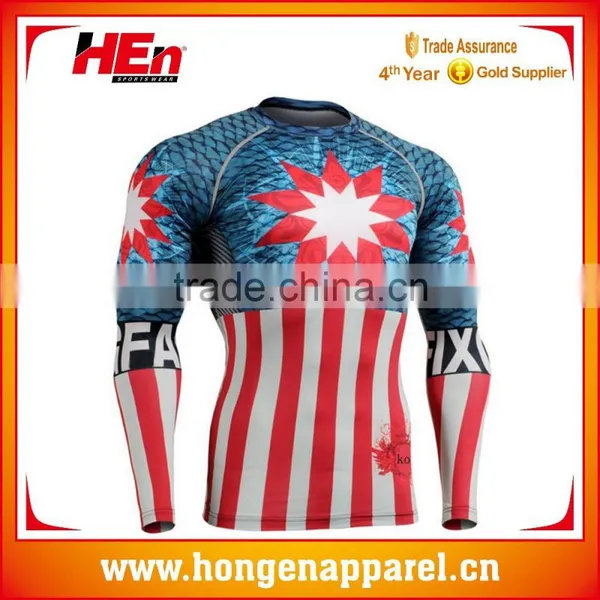 Hongen Apparel Man Wear Rash Guard Mma Mens Fitness Pants OEM Mma Rashguard,custom Sublimated Printed Mens MMA Uniforms