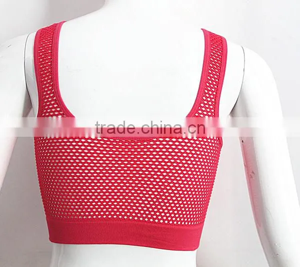 Fitness V-neck Sports Bra With Fishmesh Hole photo-3