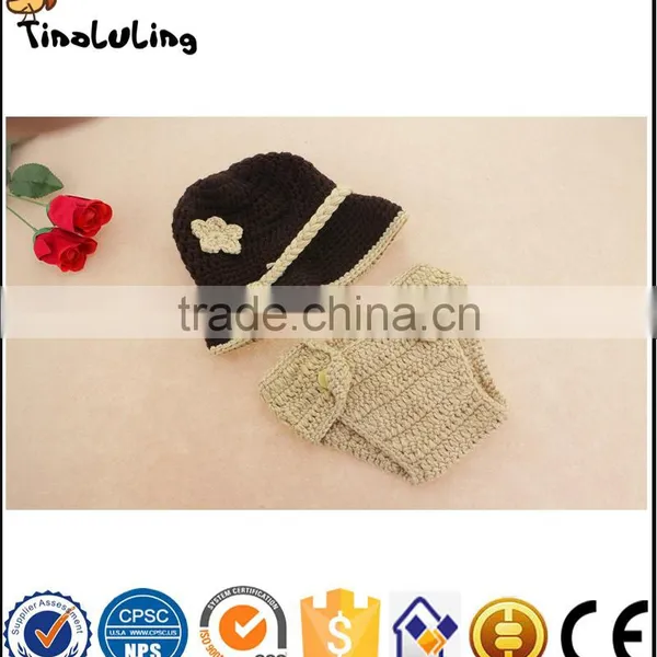 NPT50 Tinaluling Newborn Baby Photography Prop Handmade Crochet Knit Cowboy Hat Boots Clothes photo-3