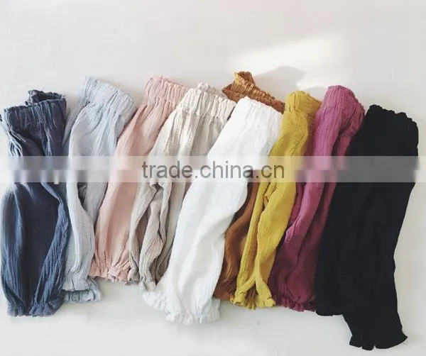 Wholesale Harem Pants Linen Fabric Boutique Kids Clothing Children Clothes photo-3