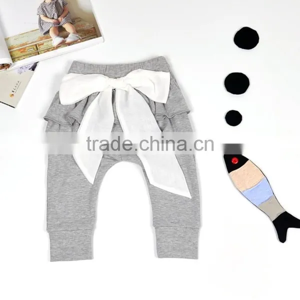 Wholesale Children's Boutique Clothes Baby Leggings Kids Ruffle Blue Pants Bloomers photo-4