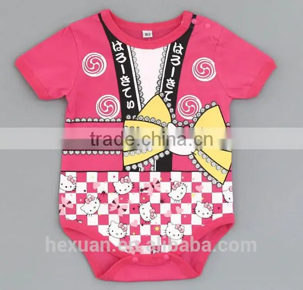 New Arrival Wholesale 100% Cotton Plain Color Baby Romper Short Sleeve Baby Summer Rompers photo-4