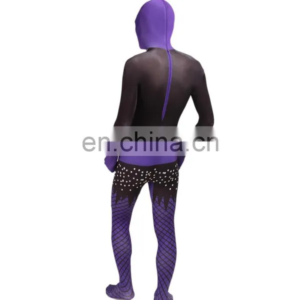 Wholesale Purple Sexy Full Hood Halloween Costume Zentai Lycra Catsuit photo-2