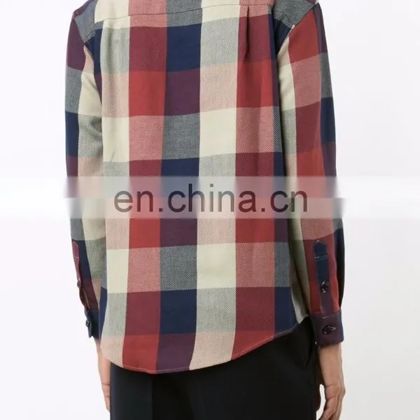 Red and Navy Checked Cotton Flap Pocket Shirt From W.W.S 100% Cotton Shirt. photo-3