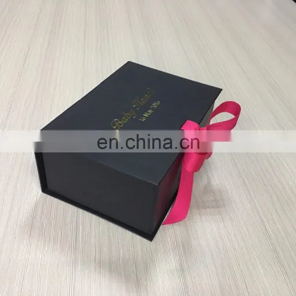 All Black Flat Box With Gold Foil Paper Box Inside Lid Have Pocket Can Holder Holder photo-2