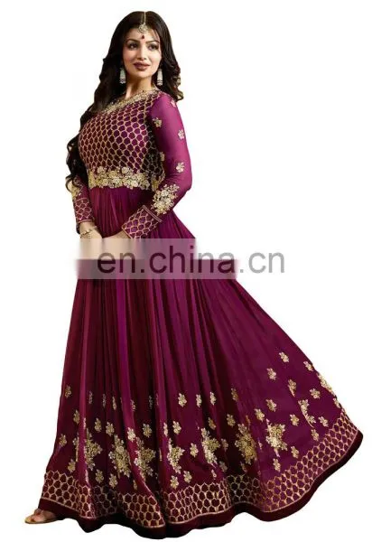 Stylish Party Wear Anarkali Suits Semi Stitched Suits Dress Material 2017 photo-2