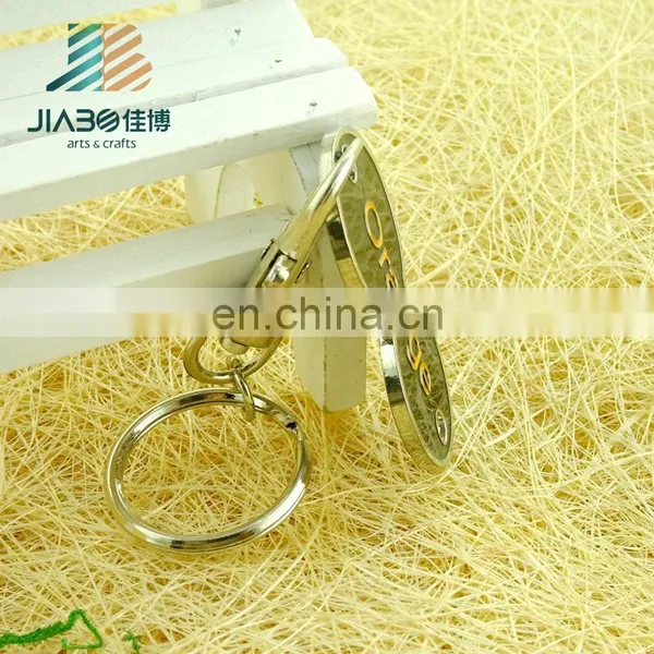 Custom Metal Soft Enamel Logo Engarved Trolley Coin Keyring photo-4