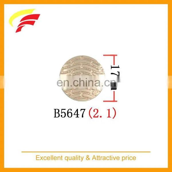 17mm Western Round Zamak Shank Button Metal Button for Suit