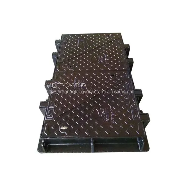 D400 Double Triangle Heavy Duty Cast Iron Black Bitumen Painting Manhole Cover