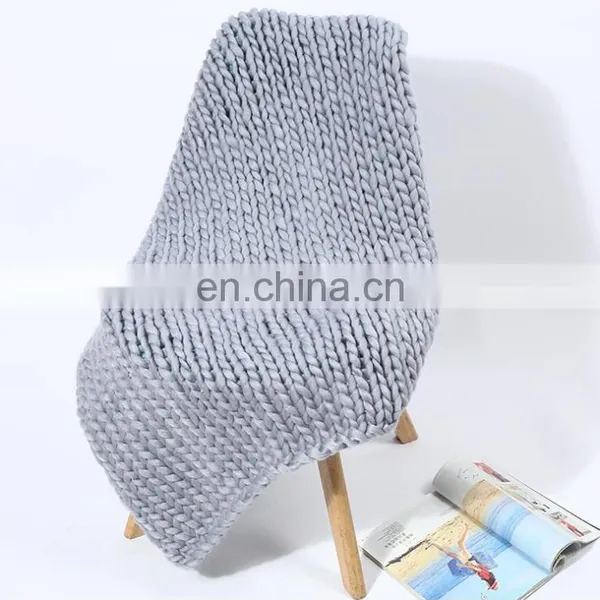 Super Large Soft Handmade Knitting Throw Blanket Big Chunky Yarn Knit Weighted Blankets for Couch Sofa Chair Home photo-5