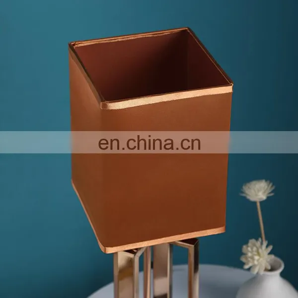 Western Simple Design Square Luxury Gold Modern Cheap Bedside Lamp for Bedroom Living Room photo-3